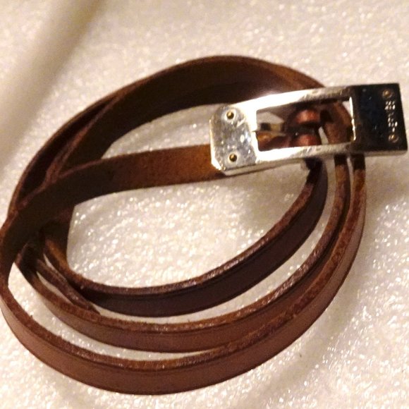 Hermes Jewelry - Auth HERMES Leather Double Necklace Bracelet Belt